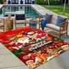1pc Christmas Themed Rug, Merry Chrismas Print, Bedside Carpet, Non Slip Laundry Room Mat, Machine Washable Water Absorbing Entrance Door Ma