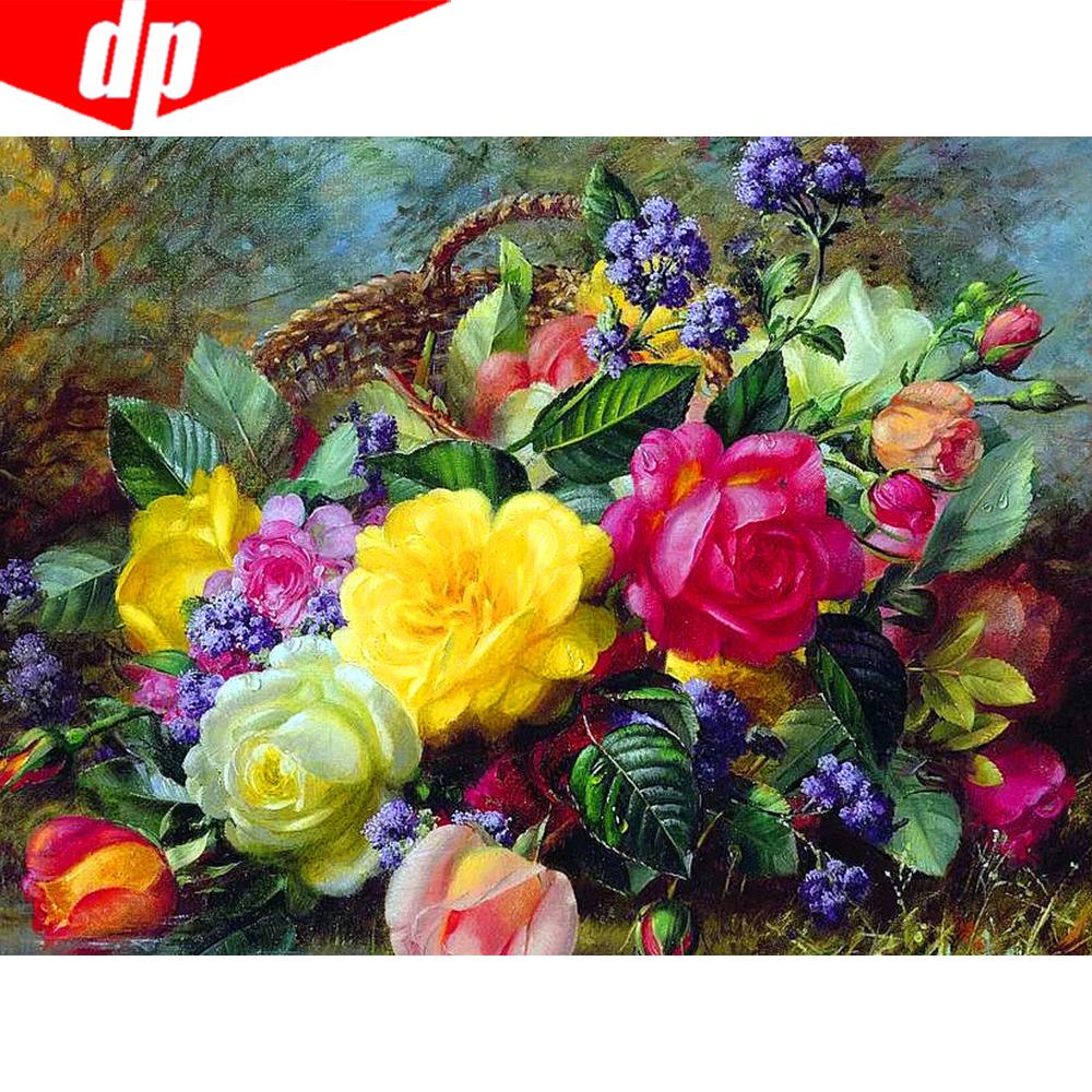 5D-Diamantmalerei, Blumen-Strass-Set, komplett quadratisch und rund, Diamantstickerei, Tierlandschaft, Kreuzstich, Mosaik, Winterdekor für Zuhause