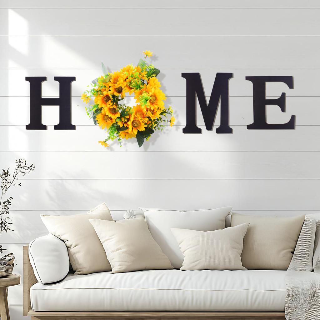 Letter Sign Wooden Sunflower Home Wall Decor For Harvest Festival Celebration