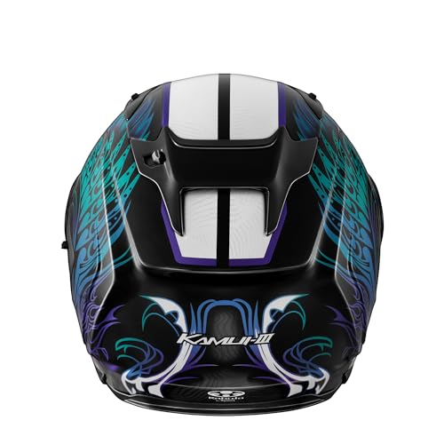 OGK KABUTO KAMUI3 ETERNO Full-Face Motorcycle Helmet, Black/Blue (Size: XS)