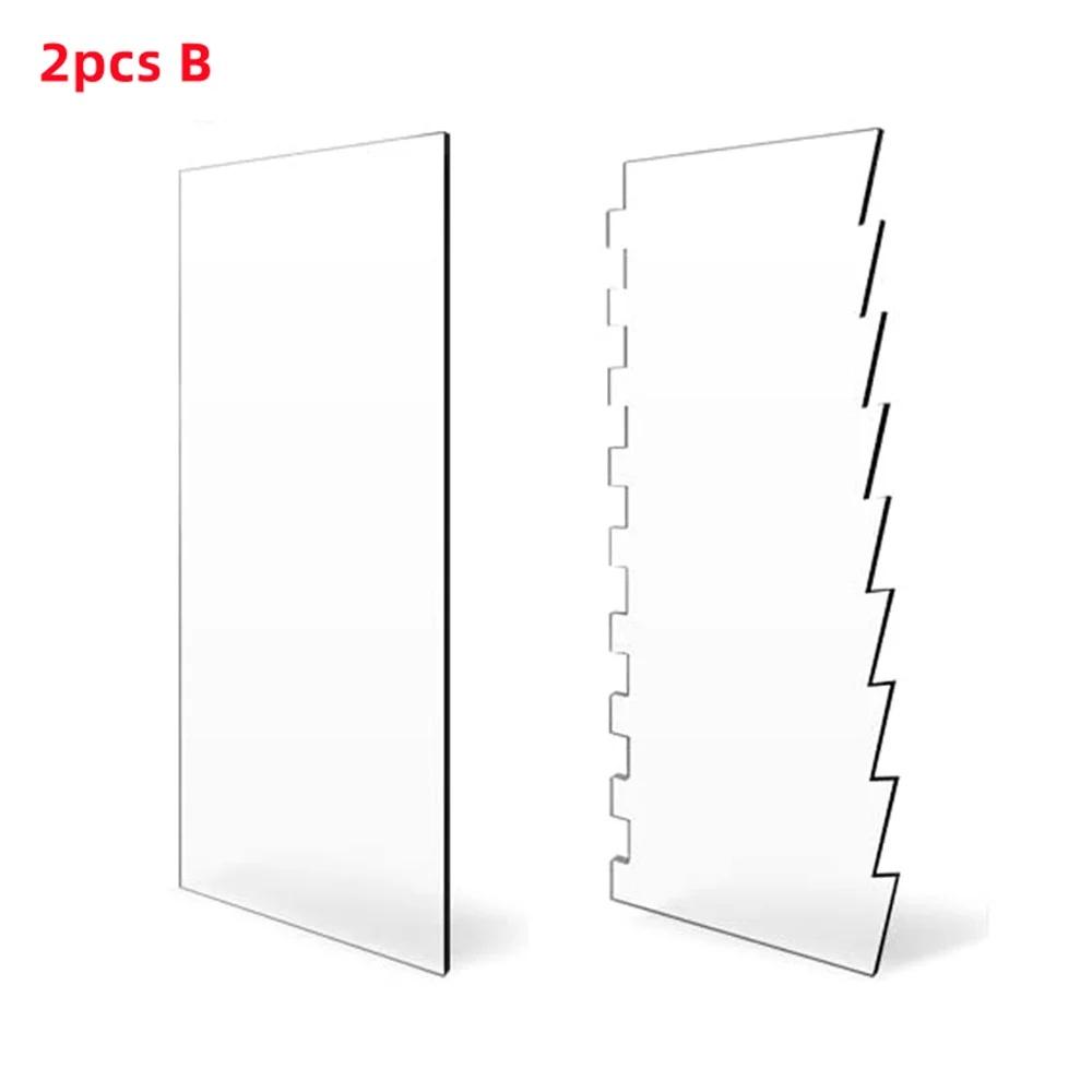 2/5pcs Acrylic Cake Scraper Decorating Contour Stripe Cake Comb Saw Tooth Smoother Buttercream Scraper For Frosting, Mousse