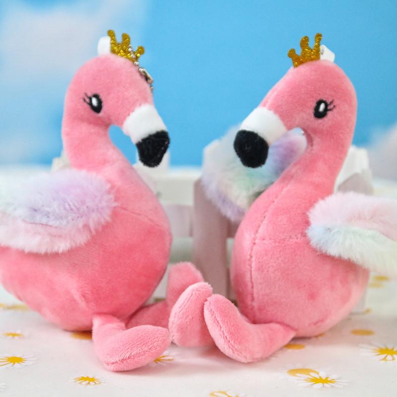 Adorable Mini Flamingo Plush Toy Soft Pink Stuffed Animal Keychain Accessory