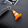 Hanging Traffic Cone Keychain 3D Printed Keychain, Orange White Mini Decor with Keyring, Schoolbags Handbags Backpacks Charm Pendant Keyring