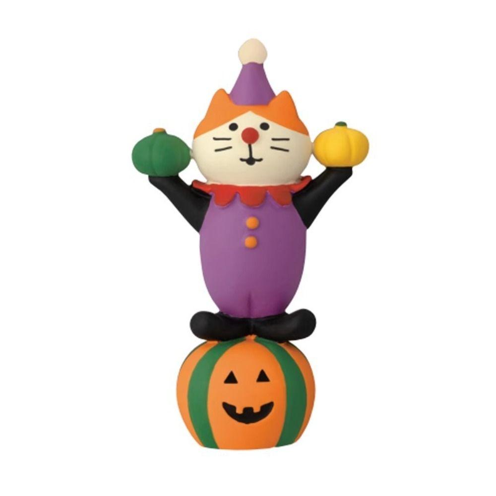 3D Pumpkin Micro Landscape Japanese Sundries Style Resin Pumpkin Desktop Ornament Prop Pumpkin Cartoon Cat Crafts Halloween