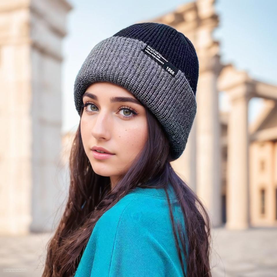 

Loogdeel Вязаная шапка Головной убор Шапки Бини Двусторонняя Повседневная шапка Зимняя шапка Защита ушей Теплая Мягкая Утолщенная Шерстяная шапка