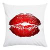 Customizable Pillowcase Chair Waist Throw Pillowcase Home Decor Colorful Red Lips Pattern Short Cushion Cover