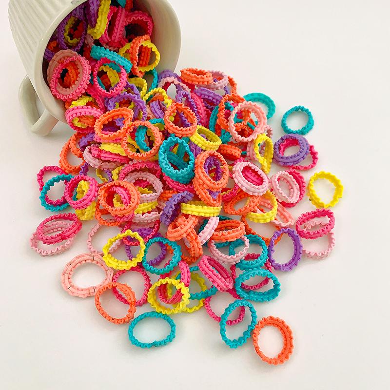 Colorful No-Damage Hair Bands for Kids, Little Girl Hair Ties & Rings, Disposable Elastic Circles