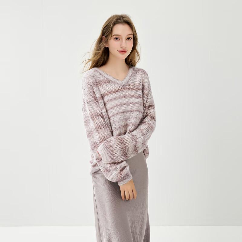 Women's V-neck Relaxed Knit Sweater