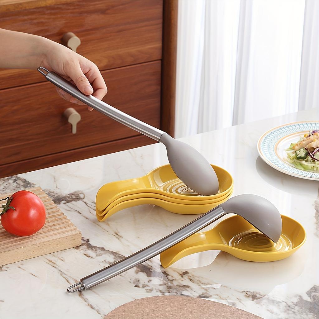 [Durable Spoon Holder Set] Durable Yellow Kitchen Spoon Holder Set-Stylish Plastic Utensil Rack for Rotating,Stove & Countertop-Safe Cooking Accessory