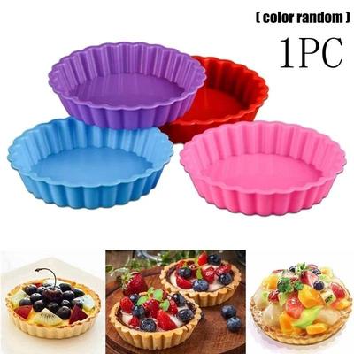 Pie Bakeware Pan Accessories Kitchen Baking Tools Eco-friendly Silicone Cake Mold Fruit Pie Mold Tray Round Fondant Cake Mold