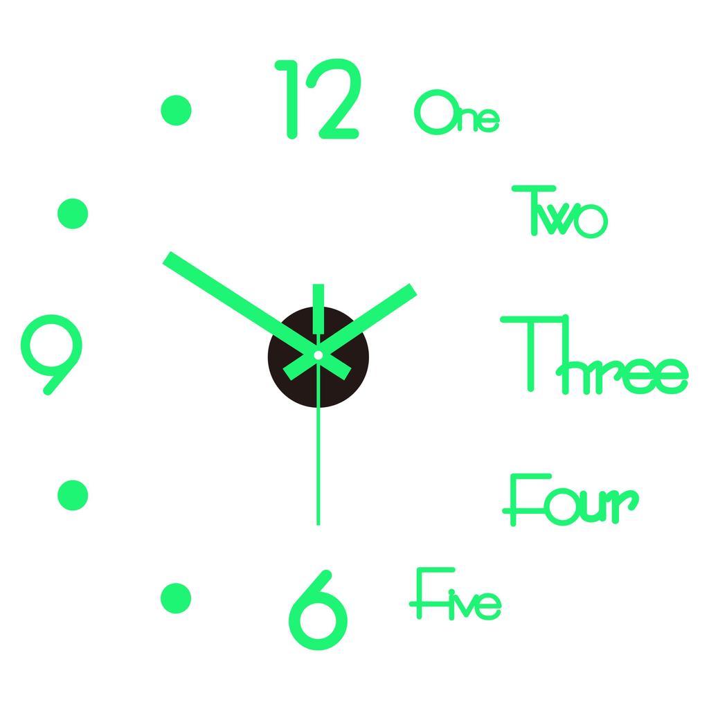 DIY Digitale Wohnzimmer Wanduhr Leuchtende 3D Rahmenlose Uhr Wandaufkleber Stumm Uhr für Schlafzimmer Büro Wanddekoration