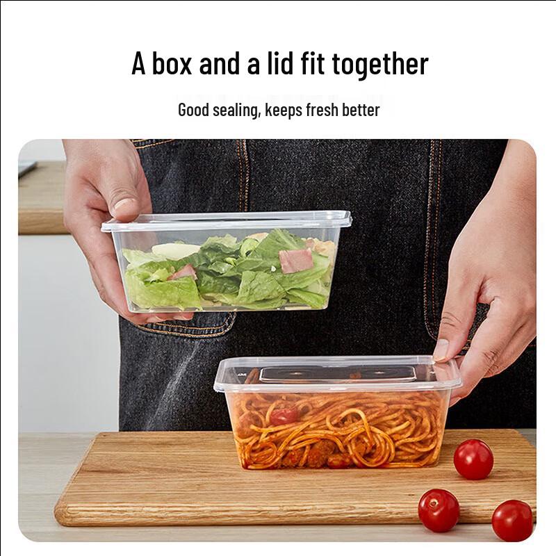 CIBO Disposable 500ml Rectangular Food Containers with Lids