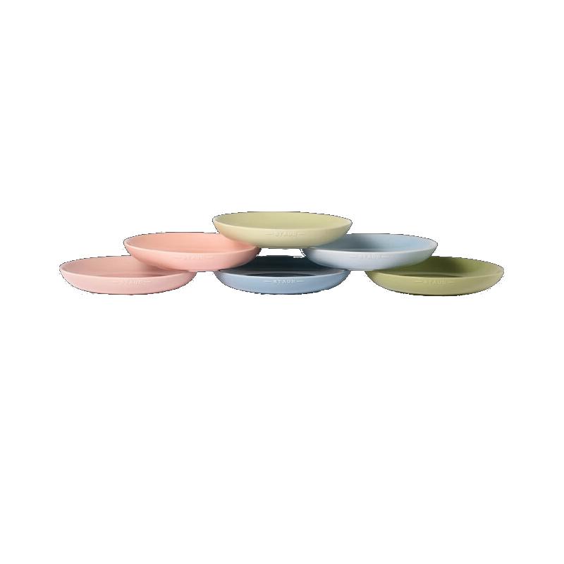 Staub Macaron Ceramic Deep Dinner Plate Set 22cm 6-piece set