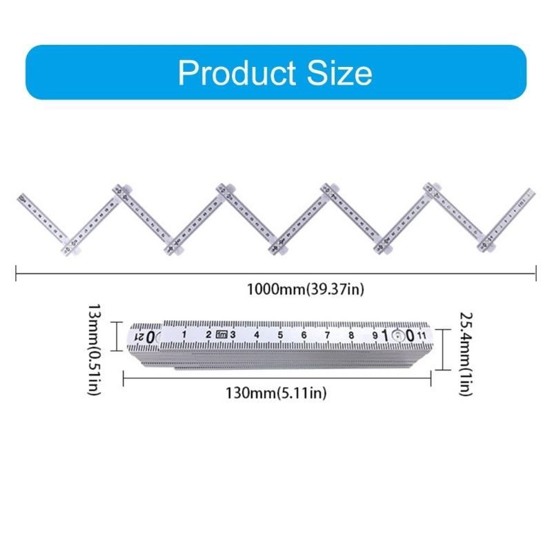 2Pcs 1 Meter Foldable Ruler,Engineering Measurement Device Tool for Precise Measurements in Building Renovations