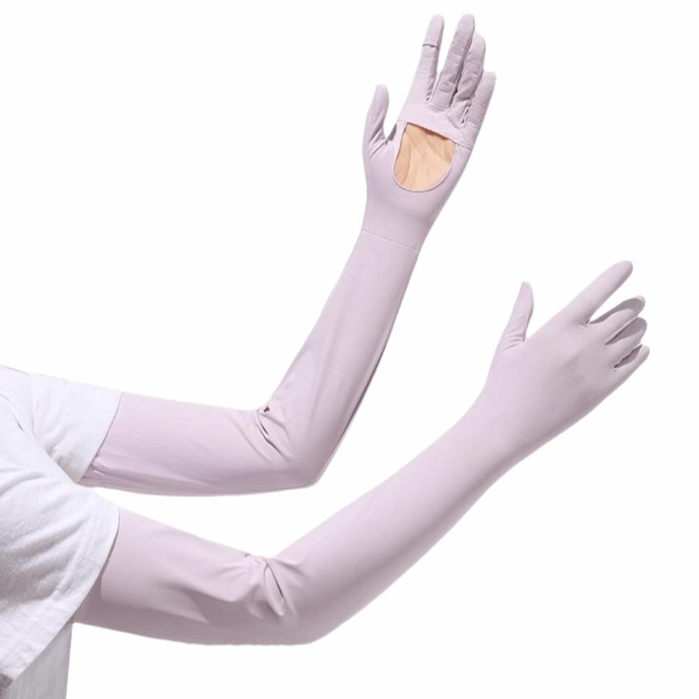 Non-slip Long Sleeve Sun Protection Sunscreen Sleeve Gloves Breathable Summer Arm Cover  Women