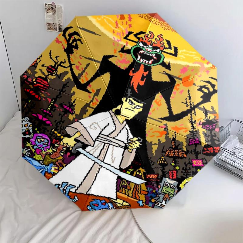 

1 PC Automatic Folding Umbrella - Cartoon Pattern, Portable & Foldable Design with 38 Ribs, Christmas Birthday Gifts