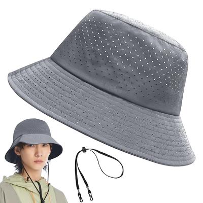 Bucket Summer Safari Mesh Sun Mesh Wide Quick Stain Chin Strap Foldable Number [CANFEEL] Men's Hat, Hat, Hat, Hat, Men's Hat, Breathable, Brim,