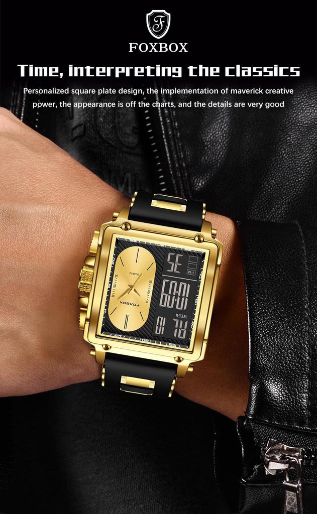Unisex Kreative Große Zifferblatt Dual-Display Business Casual Uhr
