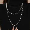 Simulated Pearl Sweater Chain Fashion Collarbone Chain Clavicle Chain Long Pearl Necklace  Beach