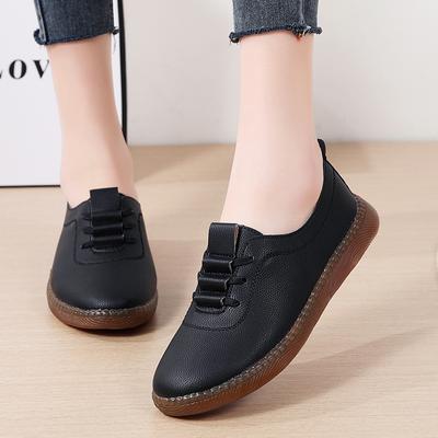 Summer Casual Women Flats Half Flat Shoes Ladies Girls Slip On Moccasins 2025 New Arrival Black Leather Woman Shoes Sneaker