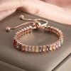 New Sparkling Elegant Colorful Crystal Rainbow Zircon Stone Bracelet Women's Temperament Party Holiday Jewelry Accessories Gift