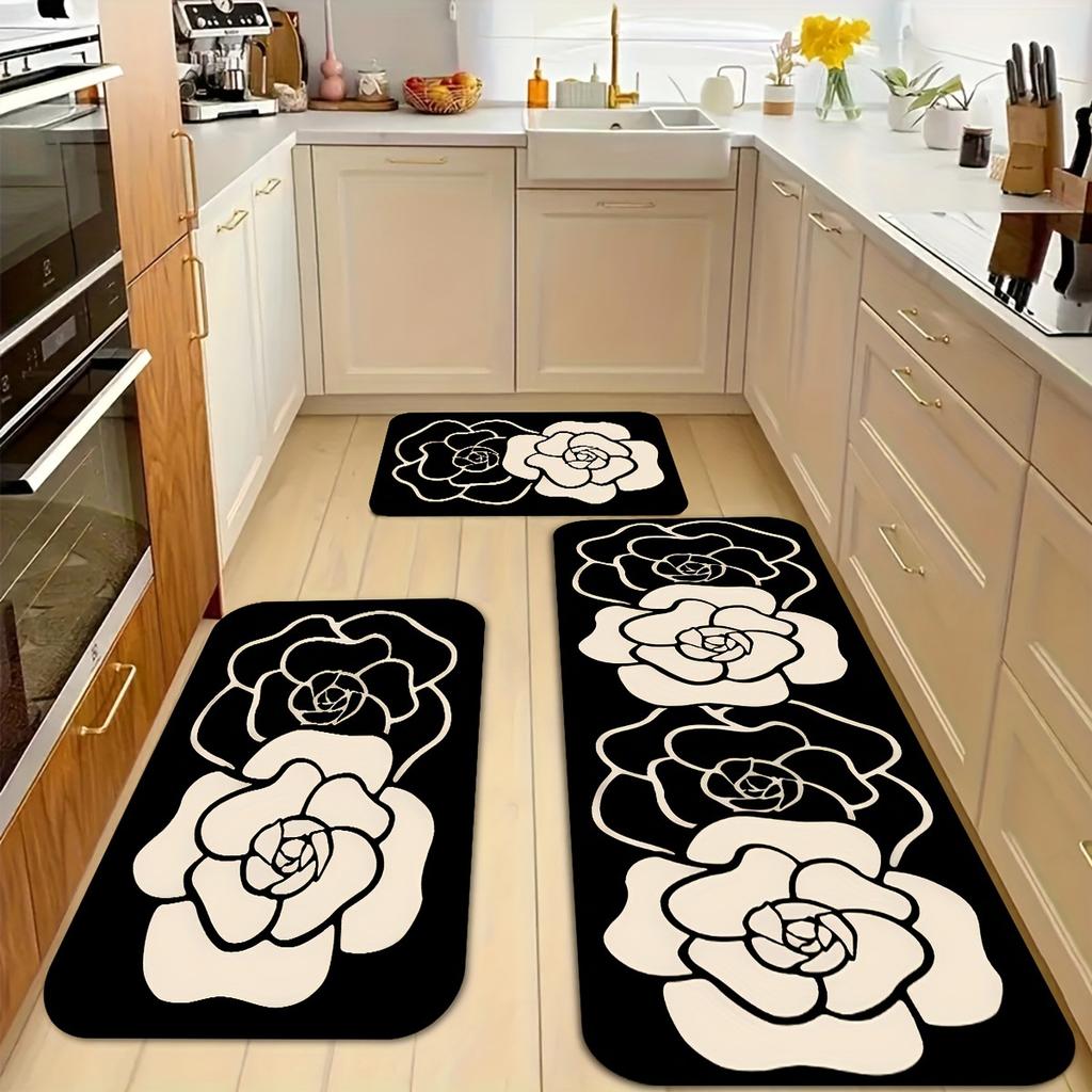 1 tapis de cuisine anti-fatigue, imprimé galets, imperméable, antidérapant, épais, rembourré, tapis de cuisine très résistant et confortable pour la cuisine