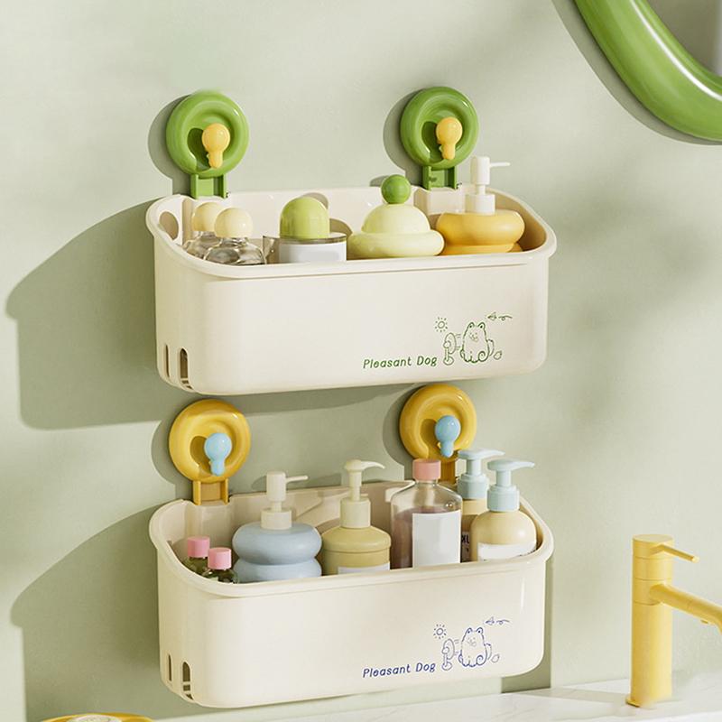 Suction Cup Rack, Drill-Free Bathroom Suction Cup Storage Box, Suitable For Bathroom, Toilet, Hand Washing, Wash Basin, Bathroom