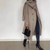Autumn and Winter Catwalk Design Scarf Double-sided Wool Coat Double-breasted Light Luxury Long Coat 25 Women