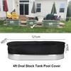 Hot Tub Cover Heavy Duty Drawstring UV Proof Reusable Waterproof Dust-Proof Oxford Cloth Outdoor Oval Stock-Tank Pool Cover Yard Supplies