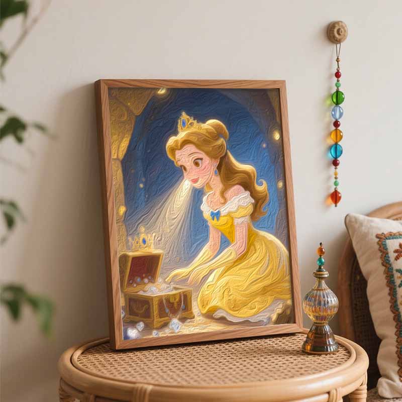 Disney Princess Treasure Digital Oil Painting Art Kit Handmade Diy Home Decorations