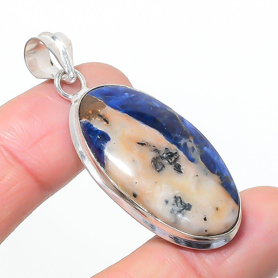 Natural Sodalite Gemastone 925 Sterling Silver Jewelry Pendant 2.05 AP-14523