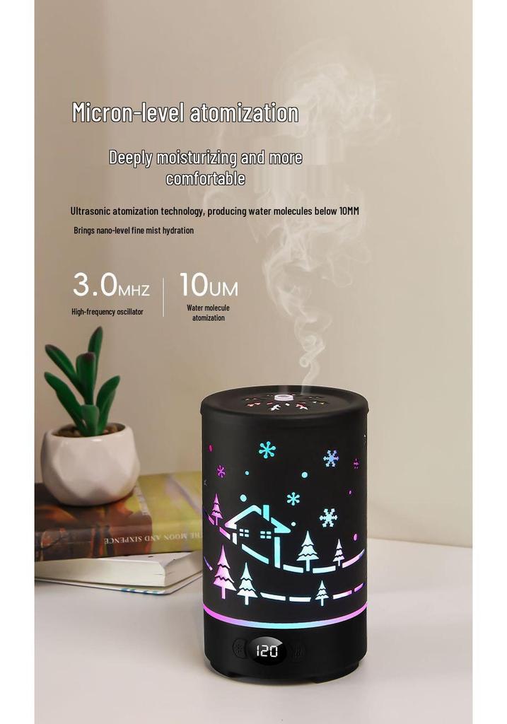 USB RGB Flame Aroma Diffuser: Silent Timer, Large Mist Volume, Essential Oil Fragrance, Perfect for Home Use.
