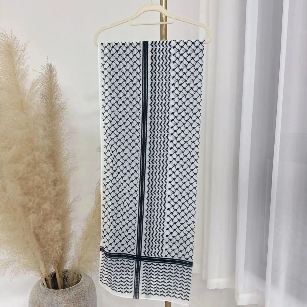 Ramadan Printed Chiffon Headscarf Middle East Dubai Türkiye Headband Muslim Women Hijab Islam Fashion Scarf Female Long Turban