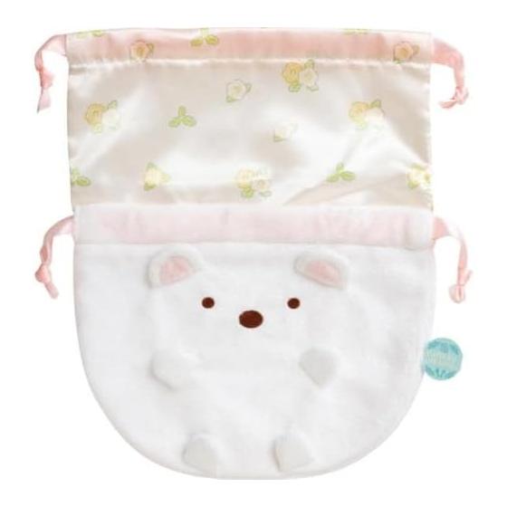 CA83401 Sumikko Gurashi Raccoon Manmaru Restaurant Plush Toy 2WAY Drawstring Polar Bear
