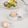 White Egg-Shaped 4-Egg Microwave Steamer Cooker