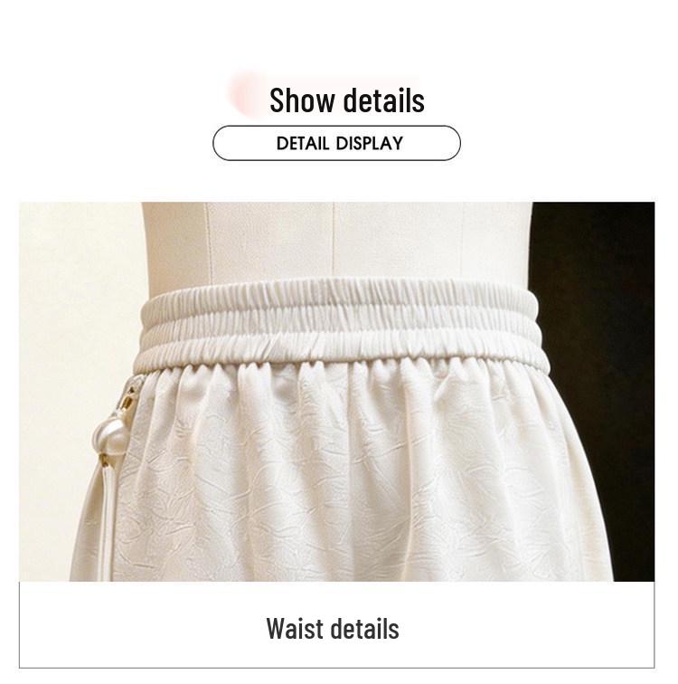 Lightweight Elastic Waist Wide Leg Pants for Middle-Aged and Elderly Women
