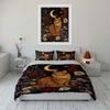 Cat, crescent moon, flowers. Bedding sets Duvet cover sets Duvet covers Pillowcases(1 * Duvet Cover 2 * Pillowcases without duvet insert)