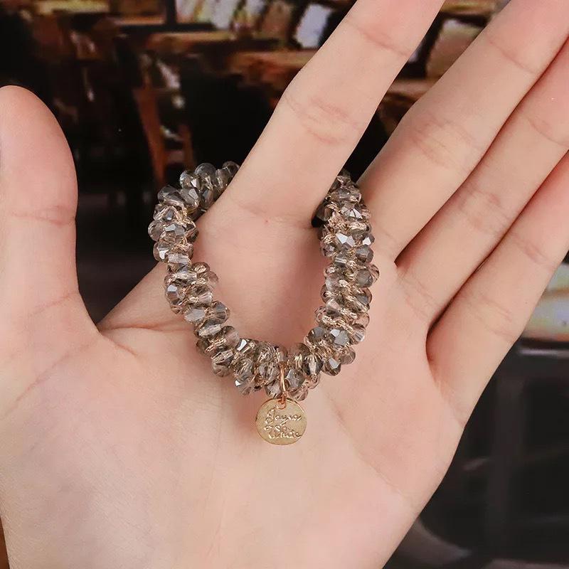 

Корейский стиль Ins жемчужные и кристальные веревки для волос и браслет - держатель для хвоста со стразами для девочек