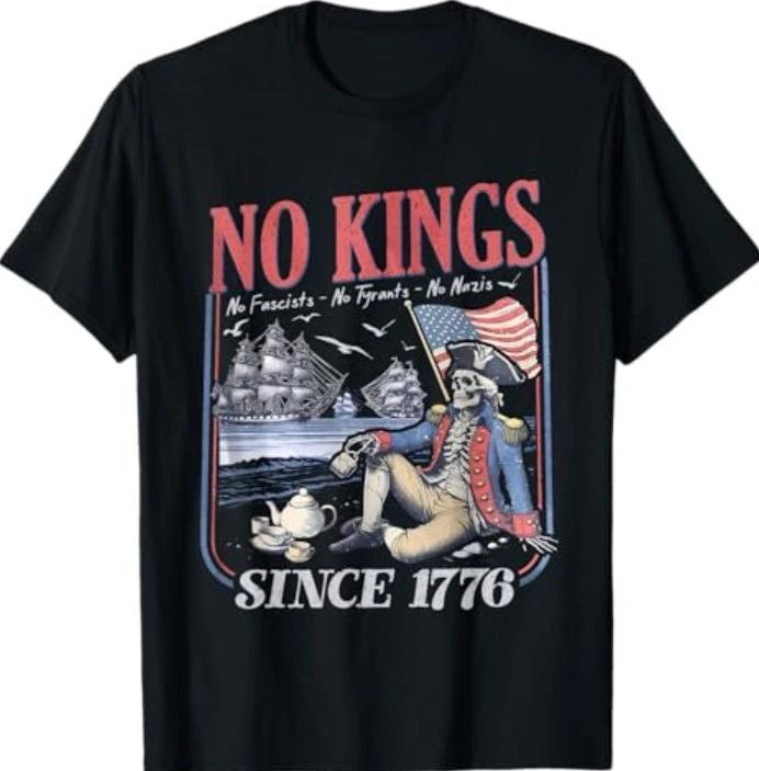 Retro No Kings No Fascists No Tyrants No Nazis Since 1776 T-Shirt S