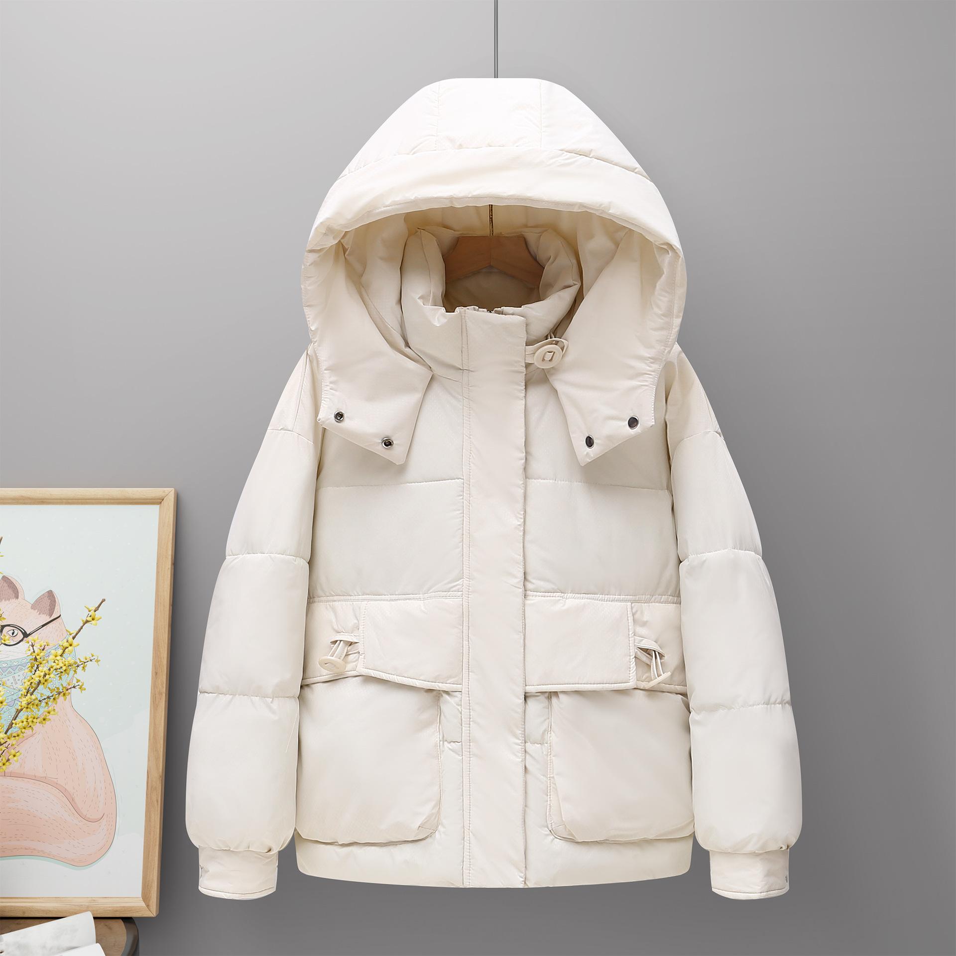 

Короткое хлопковое пальто для женщин на зиму, куртка с капюшоном M