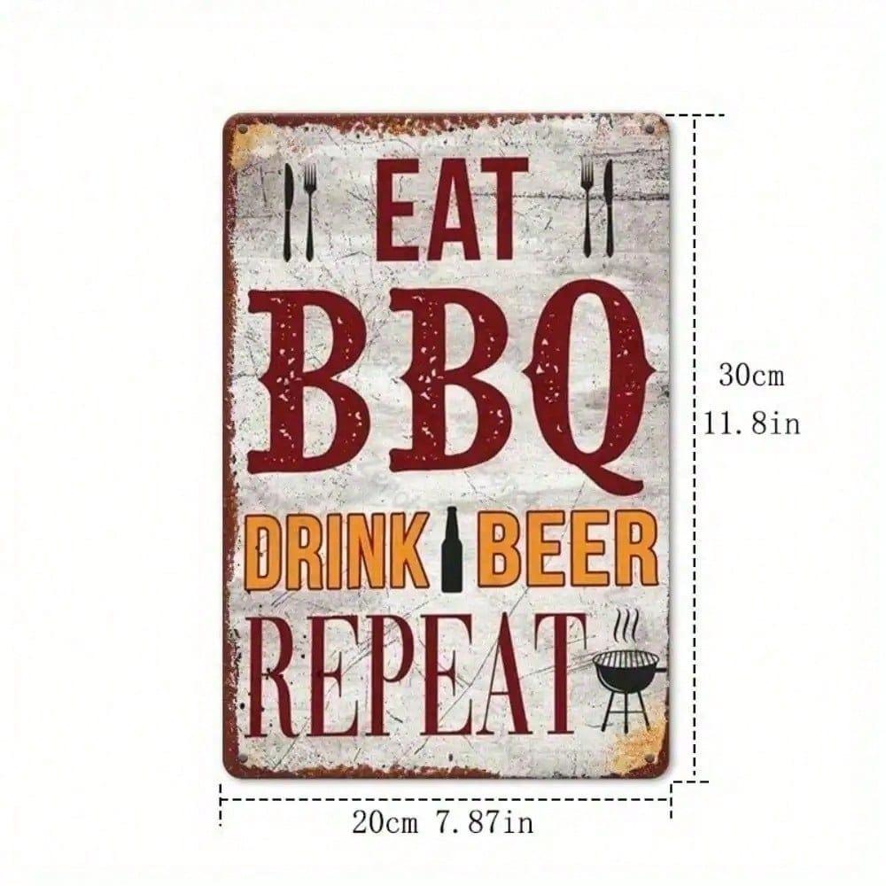 Retro Metal Beer Sign 8x12 Inch Rustic Tin Wall Decor Garage Man Cave Pub Home Bar