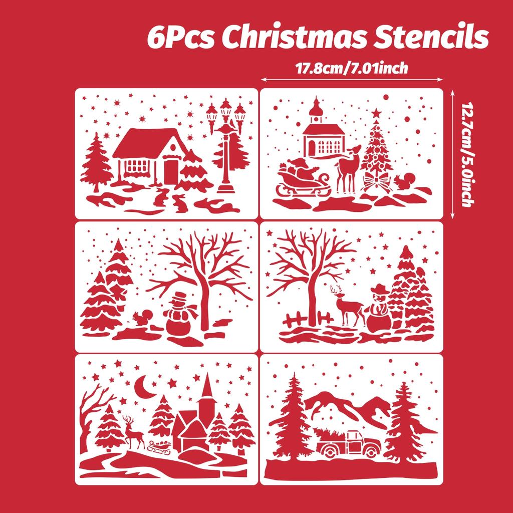 Christmas Stencils Merry Christmas Decorations for Home 2025 Navidad Natal Xmas Wall Window DIY Stencils Ornament New Year 2026