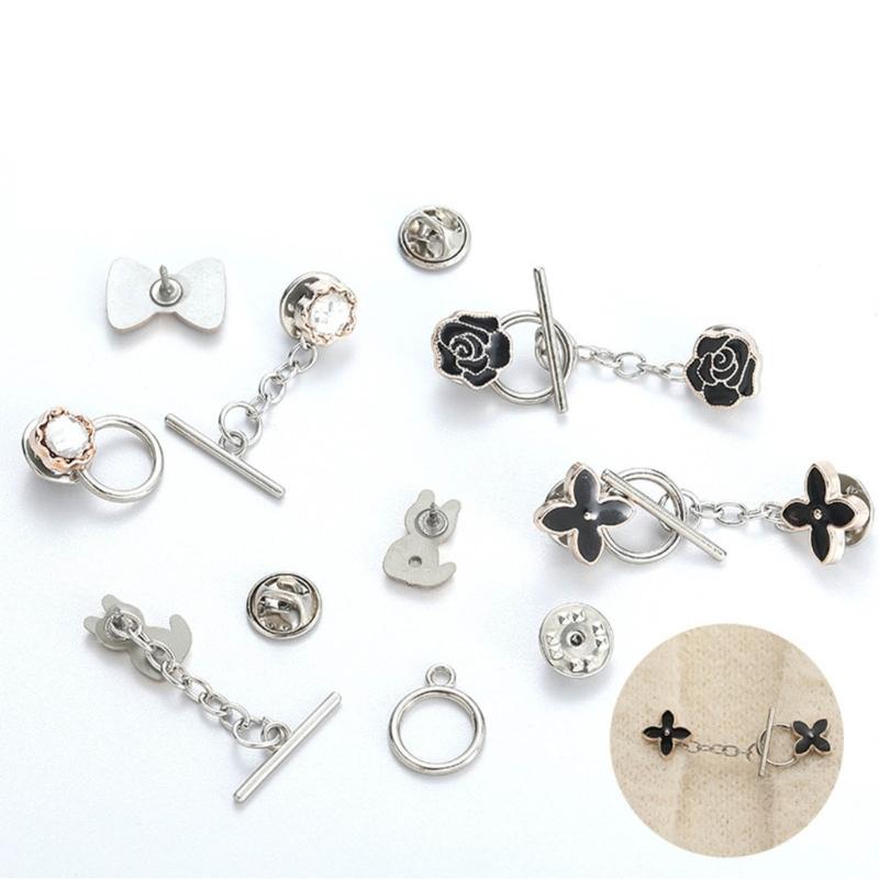 10PCS Metal Cardigan Clip Pullover Clip No Sewing Sweater Shawl Cardigan Clips Brooch Pin Safety Pins for Women Girls