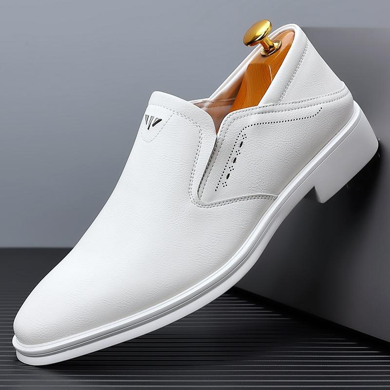 Casual Leather Shoes Men's Genuine Leather British Men's Shoes Versatile Trend New Men's Business Dress Leather Shoes Men