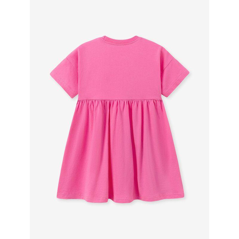 European and American Style Soft and Waxy Girls' Short-Sleeved Dress Summer Rose Red Rainbow Embroidered Knitted Skirt Casual Princess Skirt