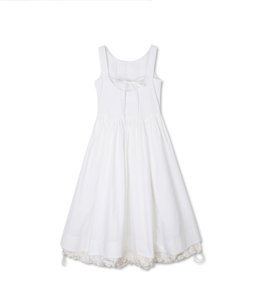 Michikoleondeonkosino Hem String Layered Dress Ivory