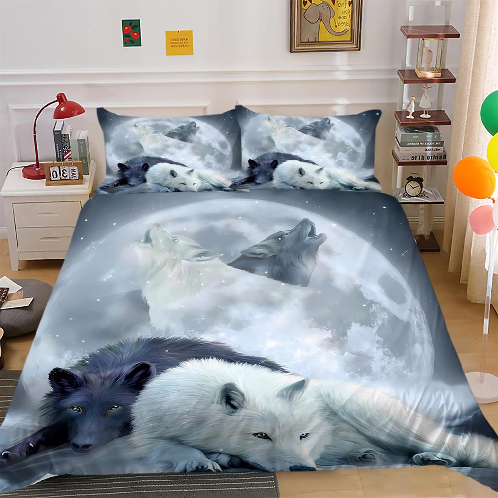 Duvet Cover Set Cat Wolf Bedroom Decor Bedding Cover Suit Pillowcase