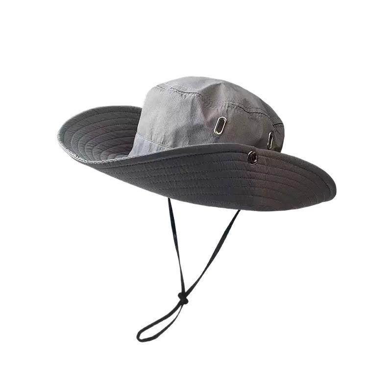 Spring and Summer New Men's Cm Sun Hat Bucket Hat Outdoor Sun Protection Hat Breathable Big Eaves Hat Climbing Hat Fishing