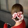 Lace Trim Hair Scrunchies for Women and Girl Aesthetic Hair Elastic Hair Tie Oversized Hair Circle for Everyday Wear