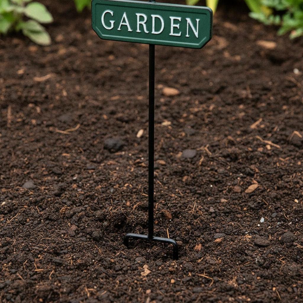 Garden Stake Sign with Bird Topper Sturdy Metal Decor High-Quality